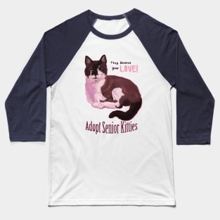 Adopt Senior Kitties Baseball T-Shirt